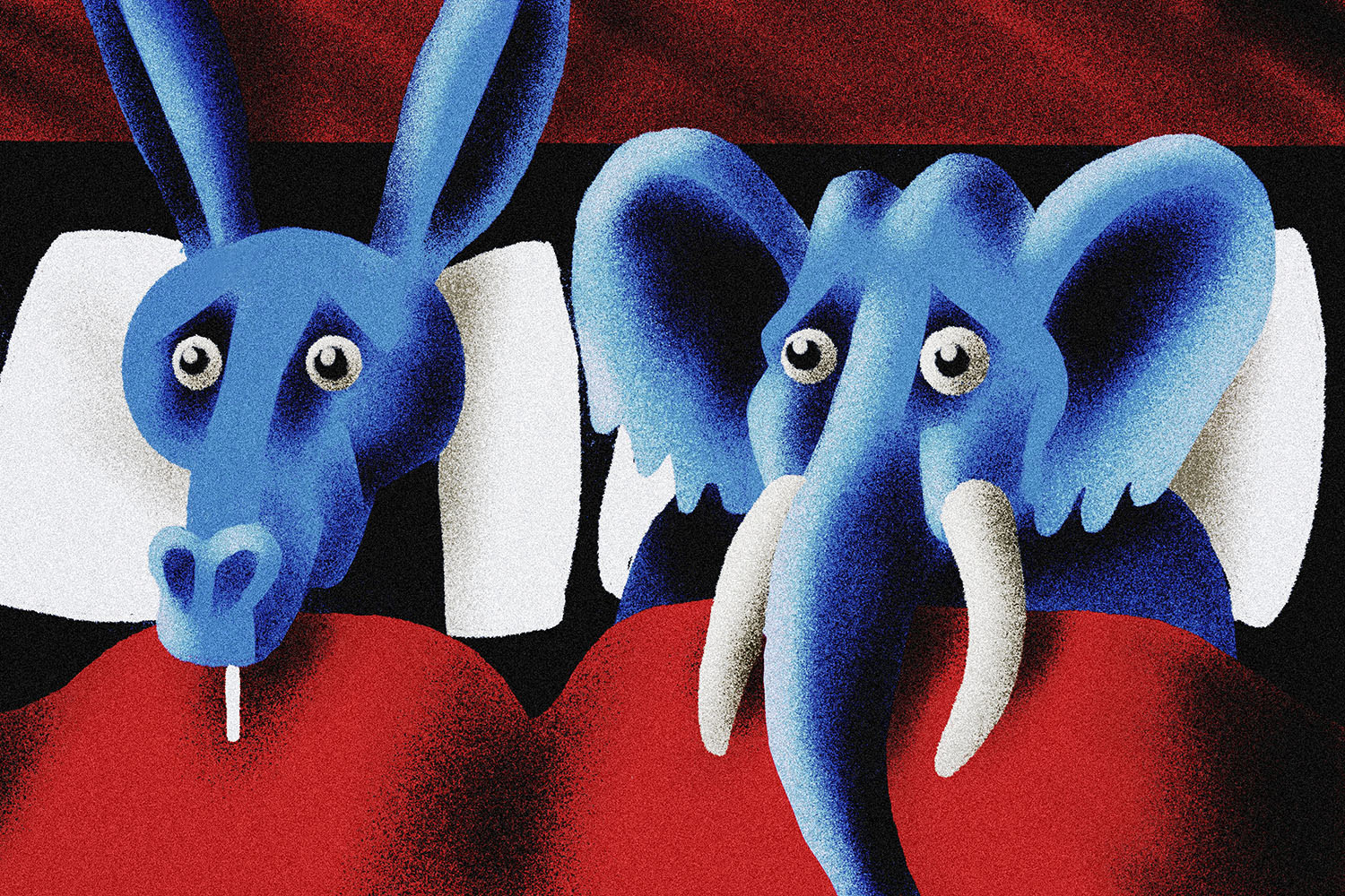 donkey and elephant in bed together