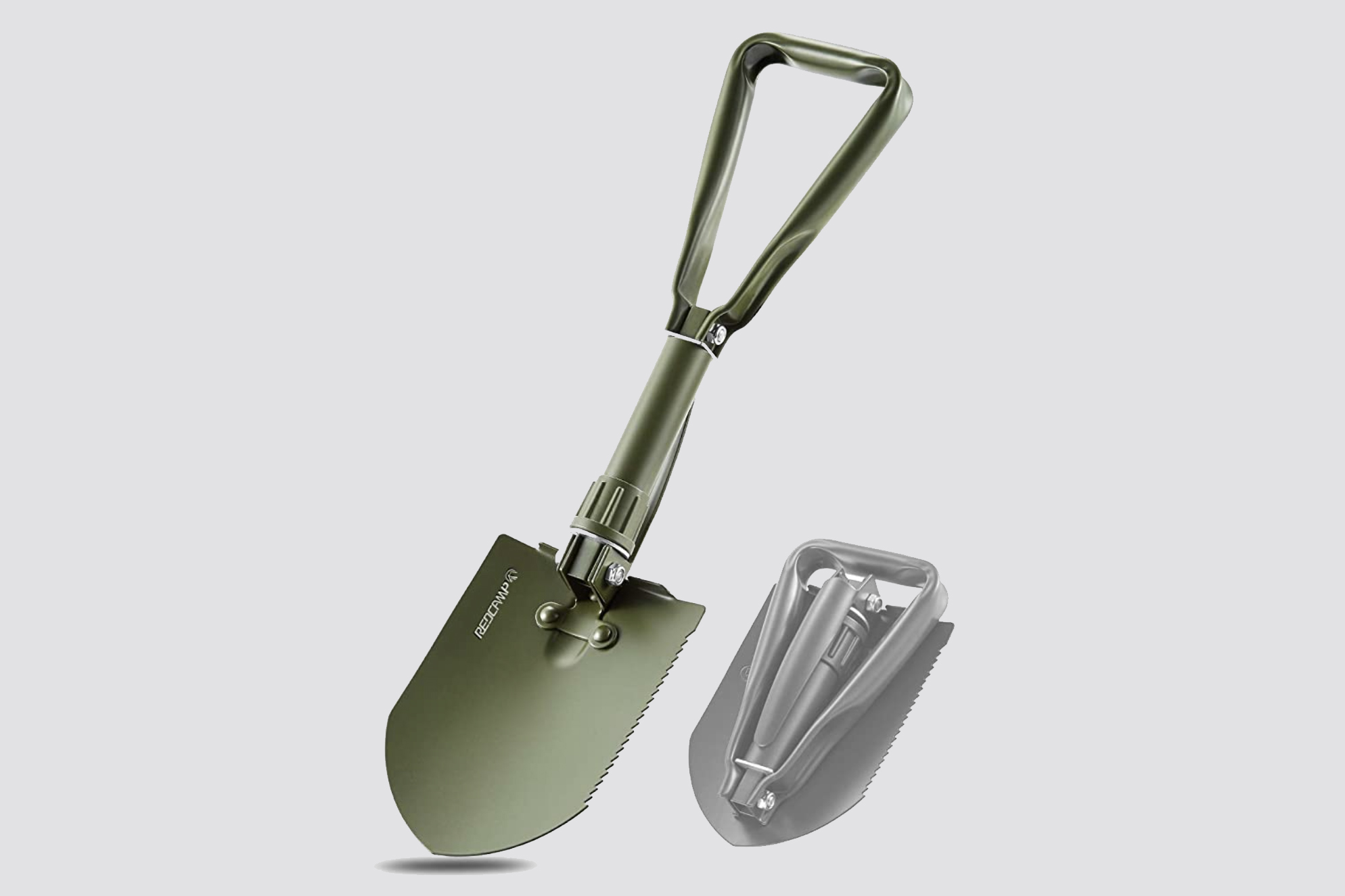 REDCAMP Military Folding Camping Shovel,High Carbon Steel Entrenching Tool Tri-fold Handle Shovel with Cover