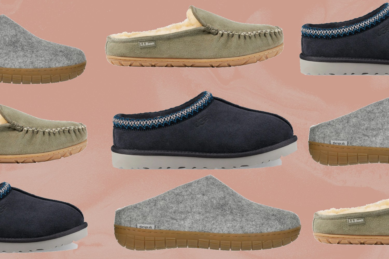 Snoozies Pairables Pom Pom Fleece Men's Slippers – Mix & Match, Non-Slip, Embroidered