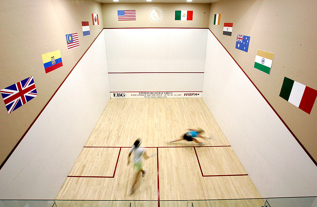 Woman compete in the 2007 Epstein Becker & Green WISPA World Squash Tour Event at The Los Angeles A