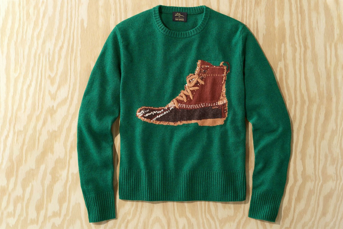 Maglione LL Bean x Todd Snyder lavorato a maglia fagioli Heritage lana