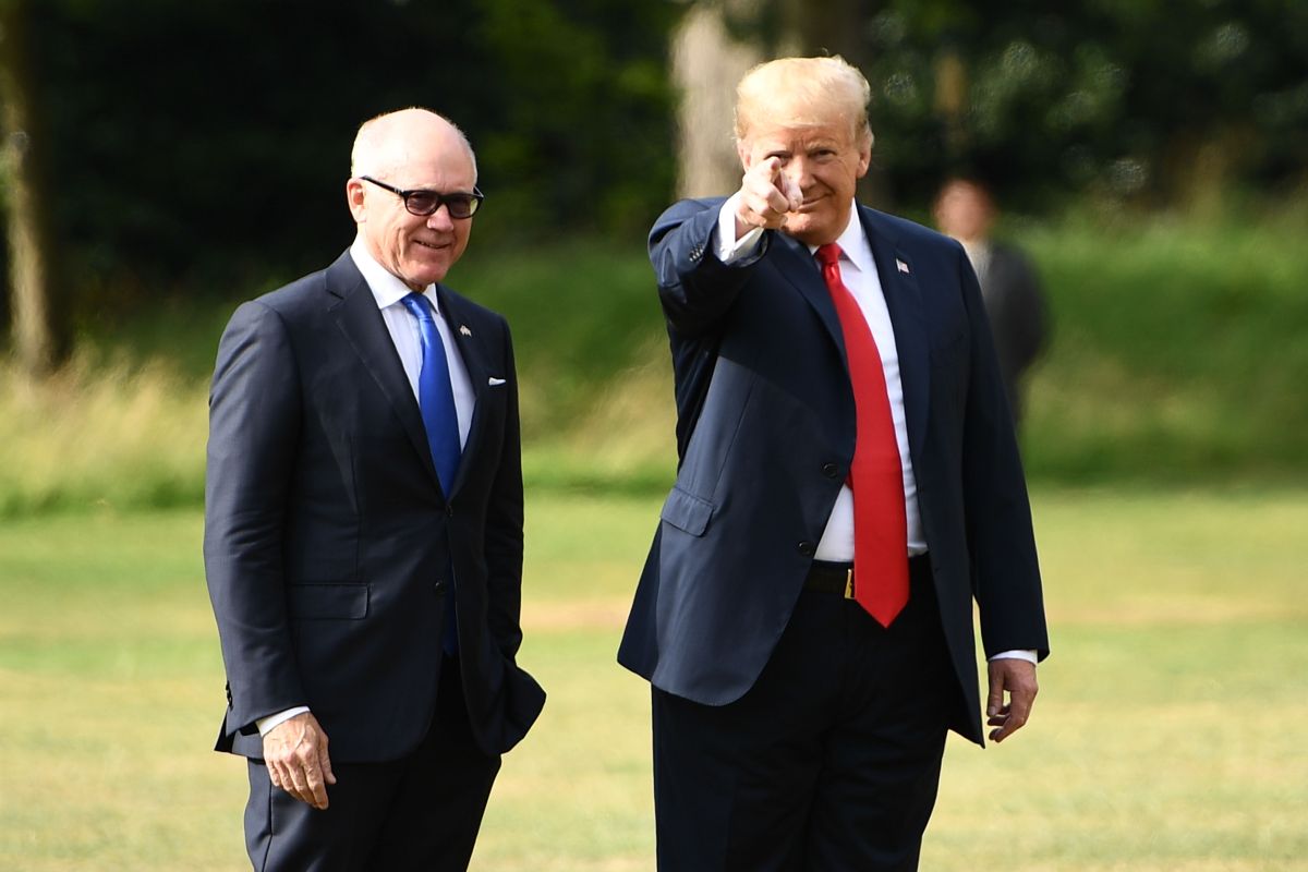 Donald Trump with U.S. Ambassador to the U.K. and NY Jets owner Woody Johnson