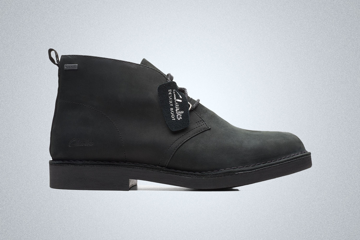 a black Clarks boot