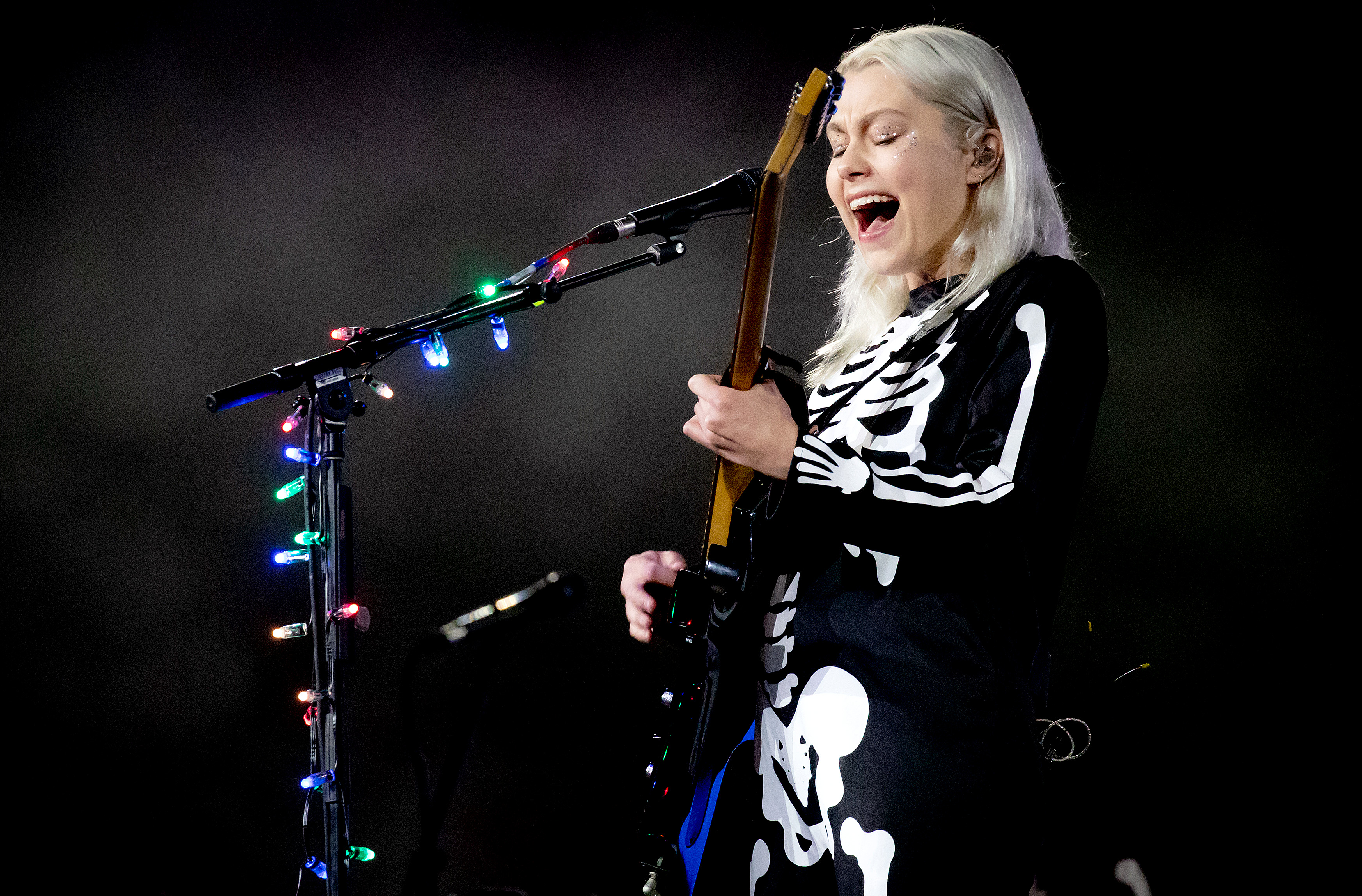 Phoebe Bridgers in skeleton outfit