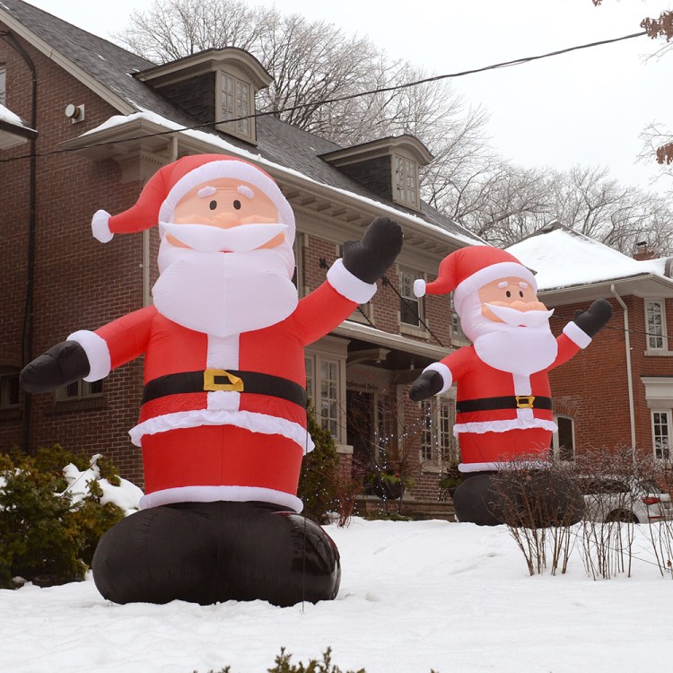 Inflatable Santas of Kringlewood in Toronto, Canada