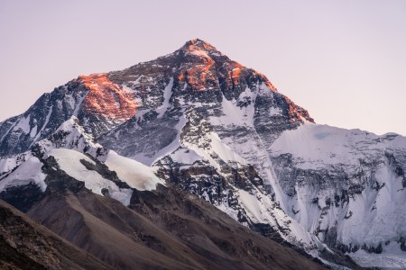 Sunset over Mt Everest from Tibet