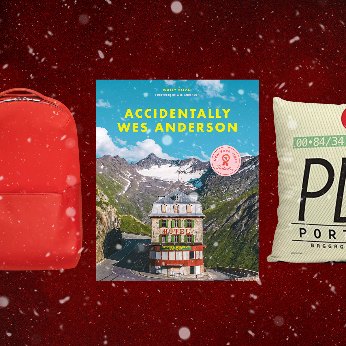 backpacks, wes anderson books, airport pillows
