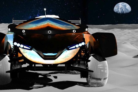 Moon Mark racing cars on the moon