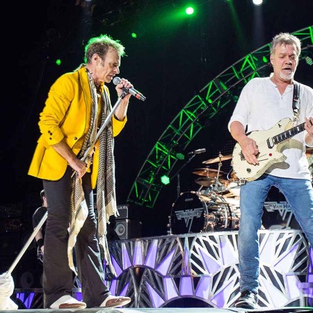 David Lee Roth and Eddie Van Halen during their last concert tour together in 2015