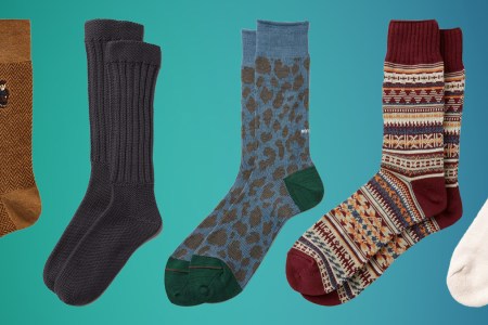 a collage of socks on a gree-grey background