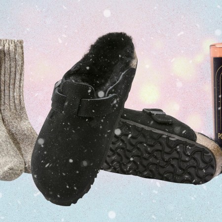 cozy gifts: socks, slippers, candles