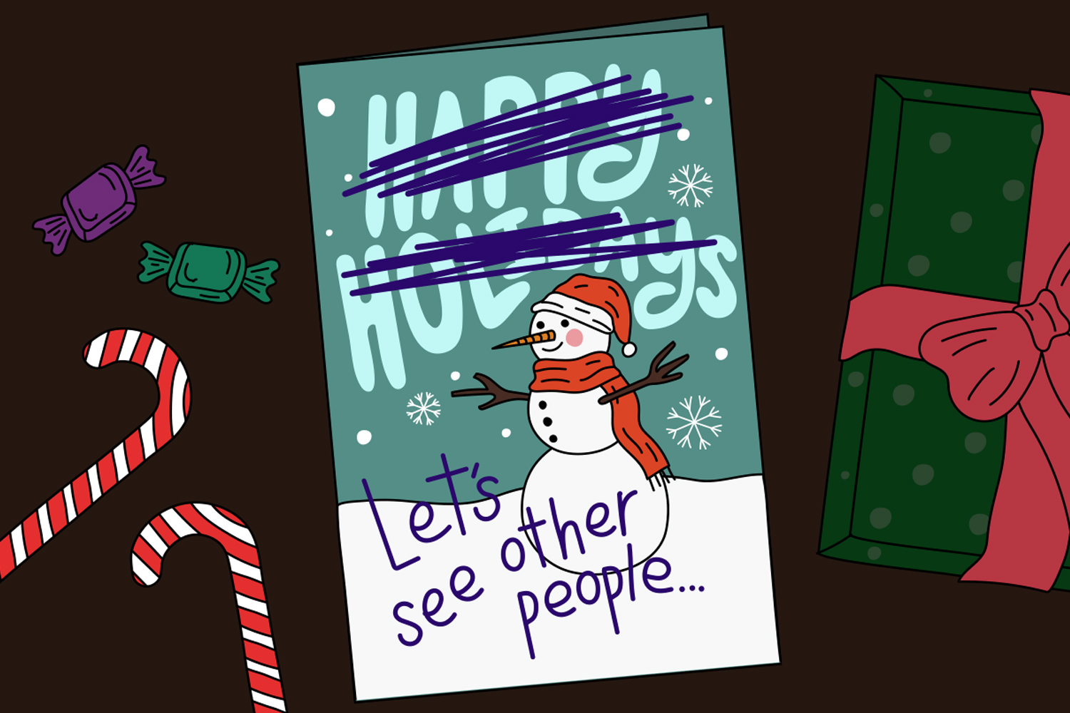 holiday breakup card