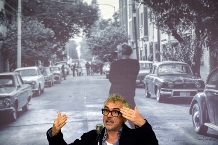 Alfonso Cuaron filming the movie Roma