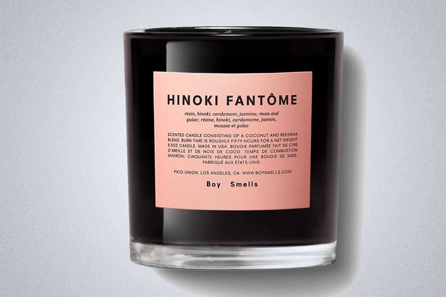 A Boy Smells candle, one of the best bath products for people who hate baths.
