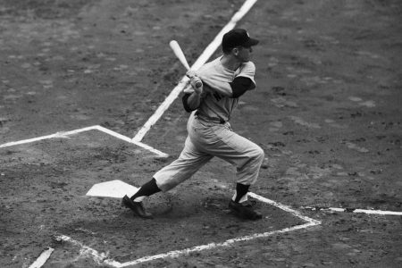 Mickey Mantle plays in Yankees game