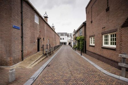 The exterior of the museum Hofje Van Aerden in Leerdam, The Netherlands.