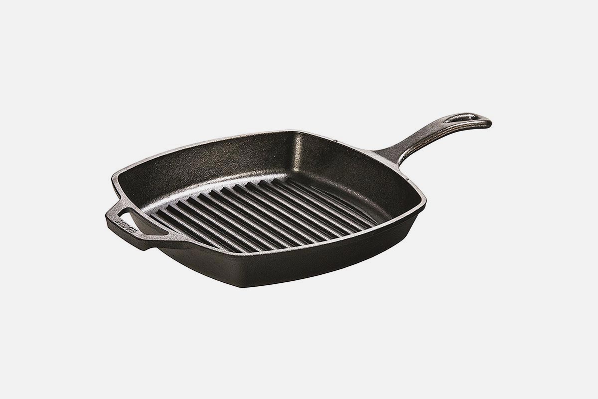 L8SGP3 Cast Iron Square Grill Pan, Pre-Seasoned, 10.5-inch