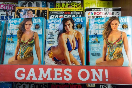 "Sports Illustrated" Swimsuit Edition on magazine rack