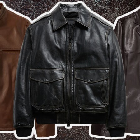 a collage of the best leather jackets on a leather background