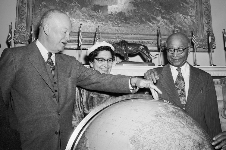Matthew Henson and wife with President Eisenhower