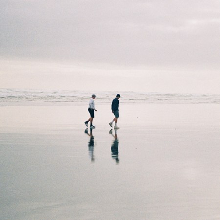 couple walking on a beach