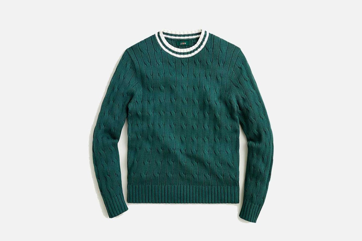 Deal: J.Crew’s Swanky Cable-Knit Tennis Sweater Is on Sale