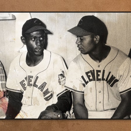 Satchel Paige played for the Cleveland Indians from 1948–1949 and Larry Doby played for the Cleveland Indians from 1947-1955.