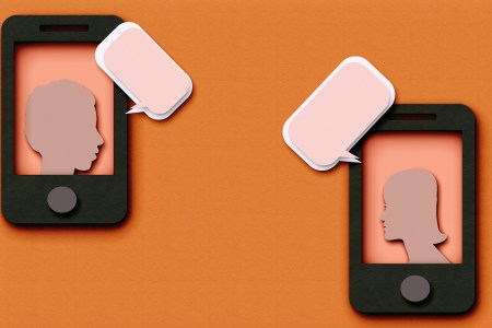 Digital and Mobile communication concept, friends icon on mobile