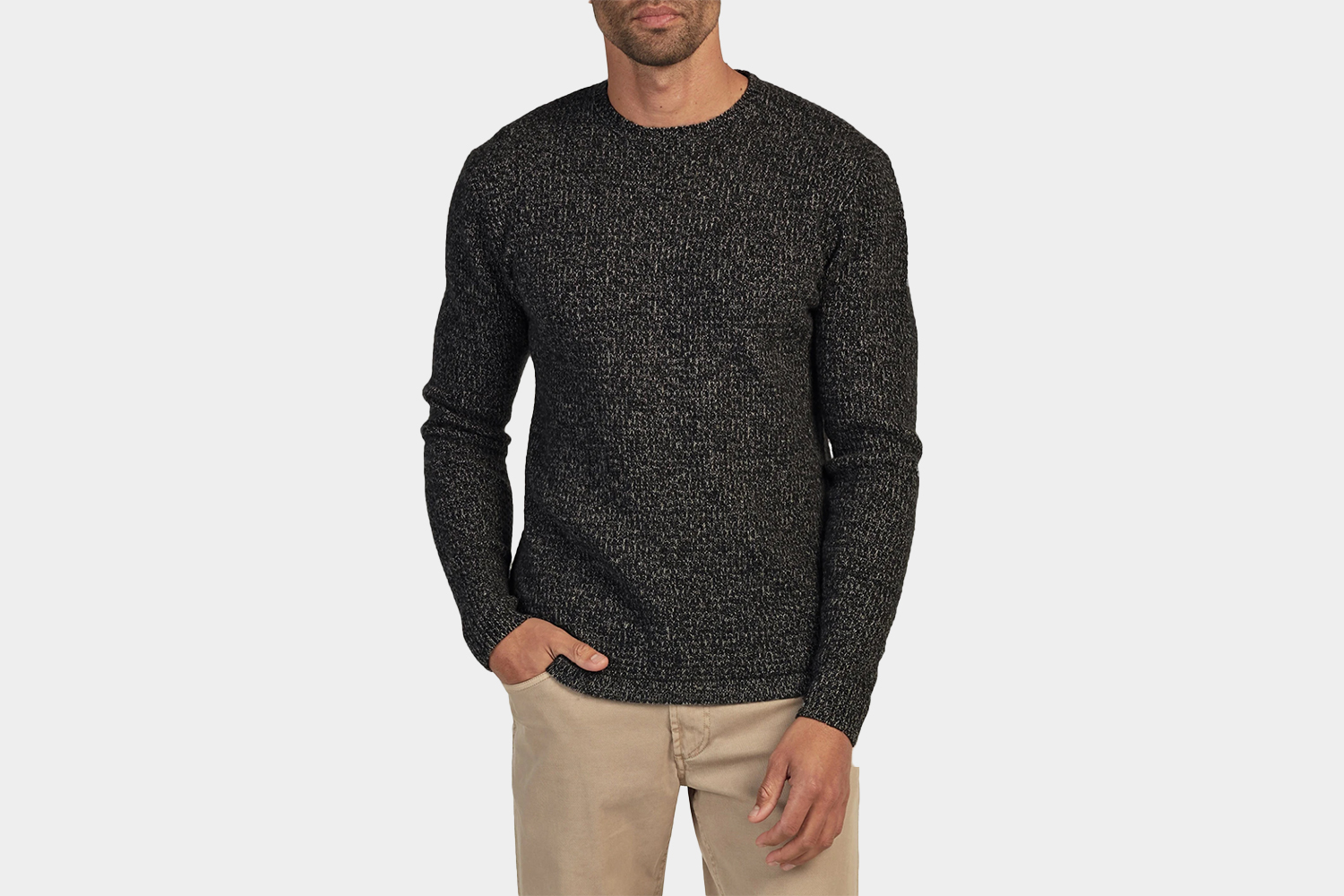 Cashmere Blend Waffle Crew