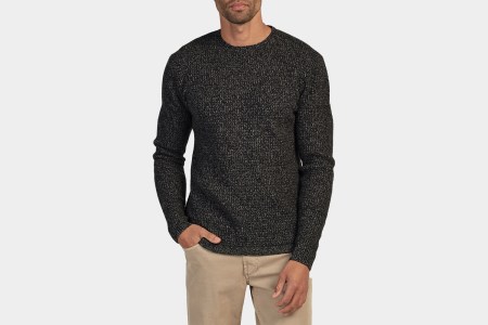 Cashmere Blend Waffle Crew