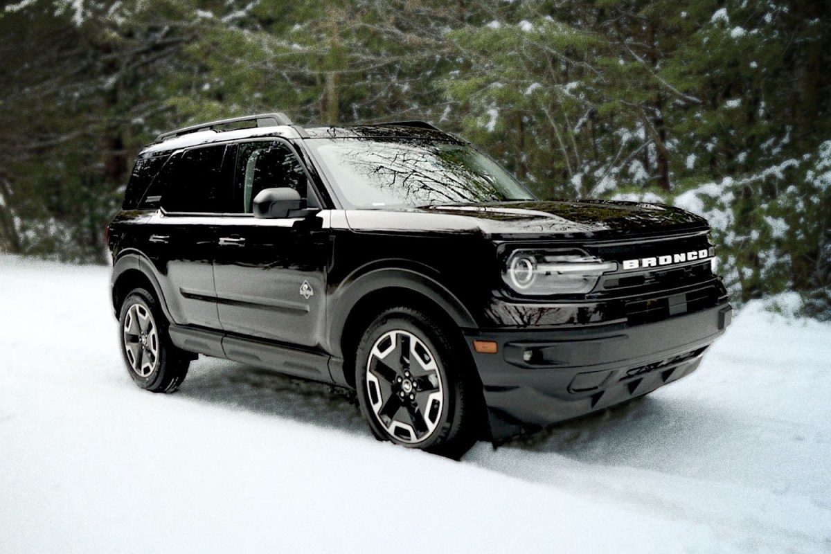 The Ford Bronco Sport Outer Banks Edition pictured in Hudson, New York in winter
