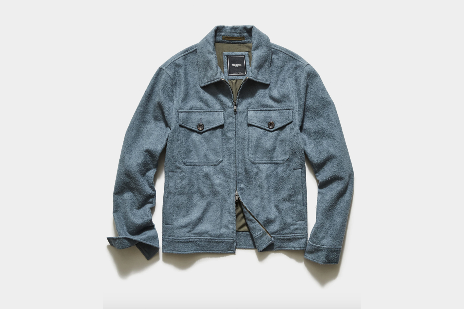 Italian Boucle Zip Guide Jacket in blue