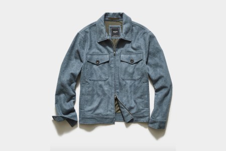 Italian Boucle Zip Guide Jacket in blue