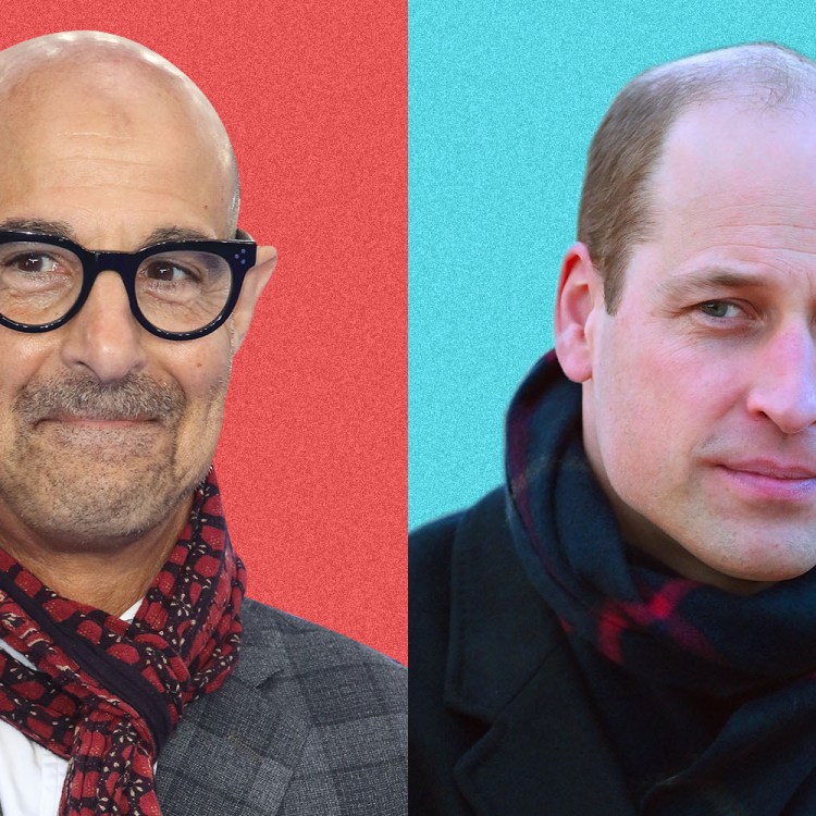 side by side headshots of Stanley Tucci and Prince William