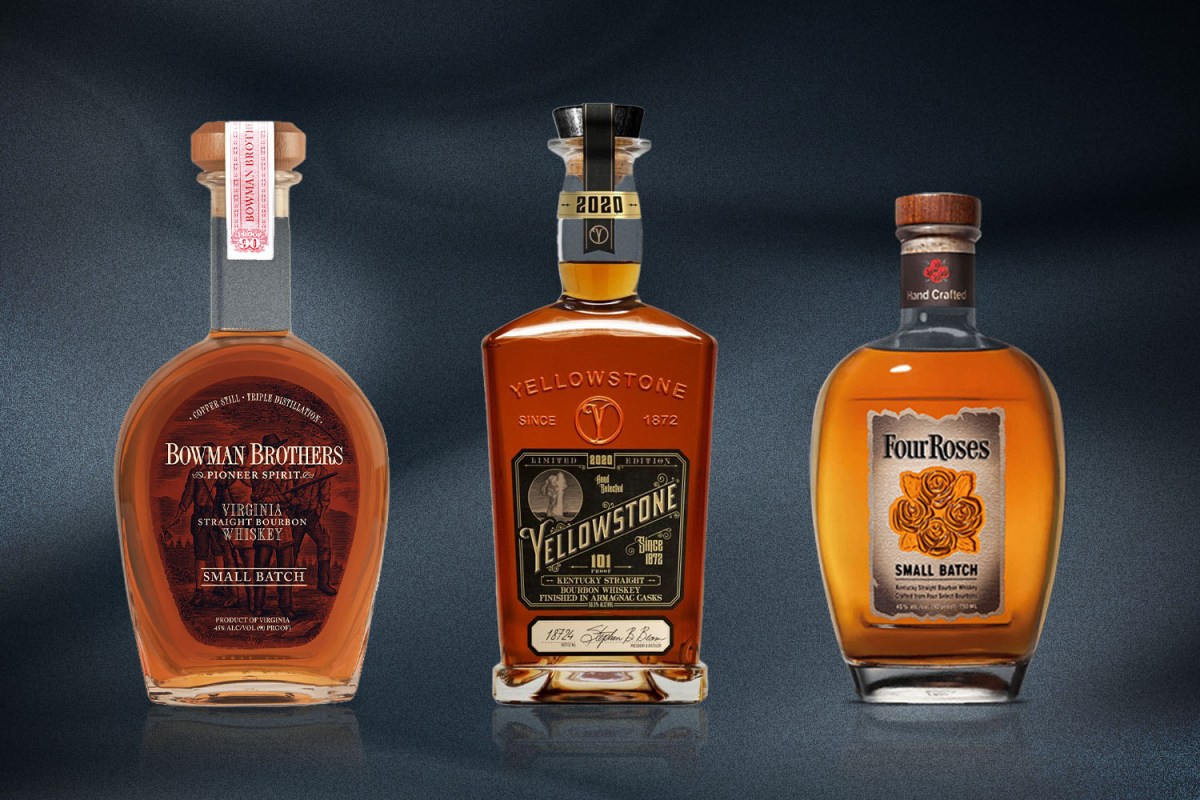 small batch whiskeys by bowman brothers, yellowstone and four roses