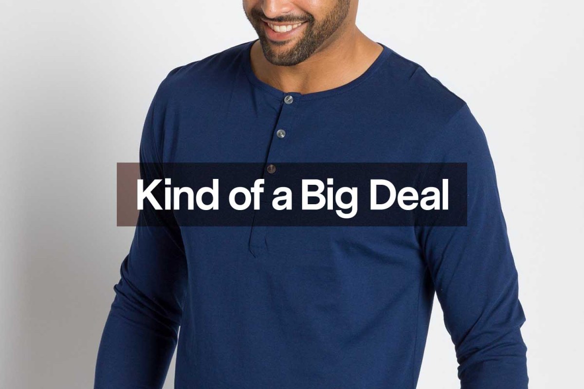 Ably's apparel, like this long-sleeve henley, is 65% off