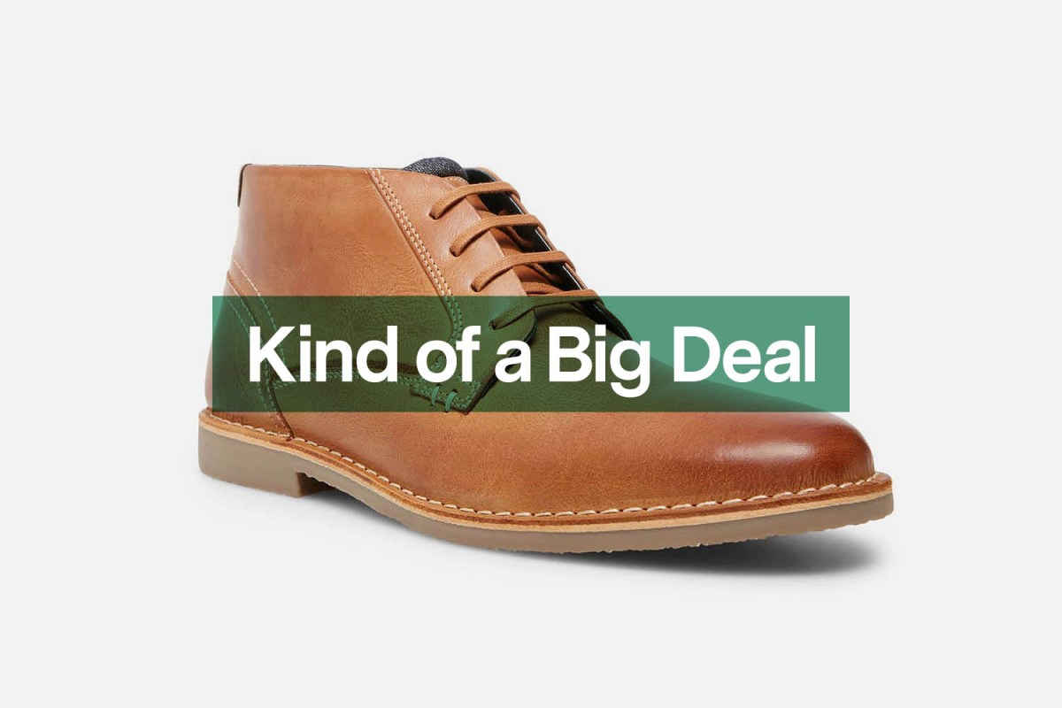 A pair of boots on sale at Nordstrom Rack for less than $30