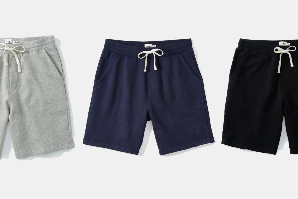 Flint and Tinder French Terry Sweatshorts in Grey, Navy and Black