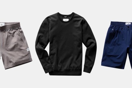 Men's shorts and a sweatshirt from activewear brand Reigning Champ