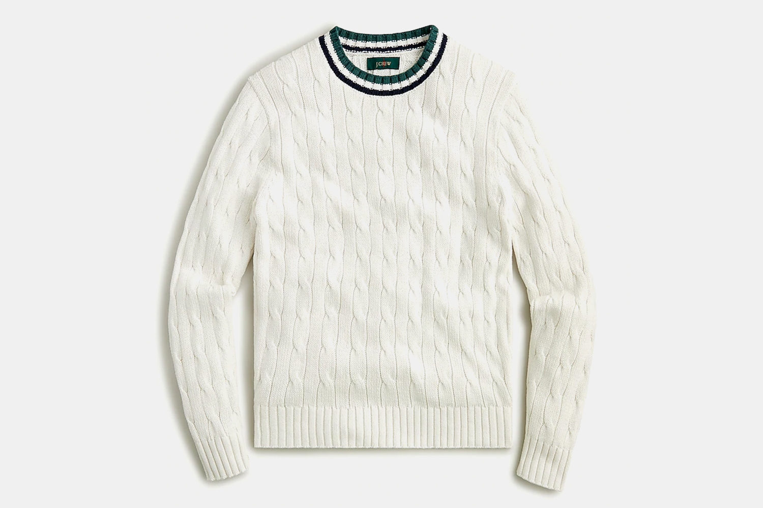 J.Crew Cotton Cable-Knit Cricket Sweater
