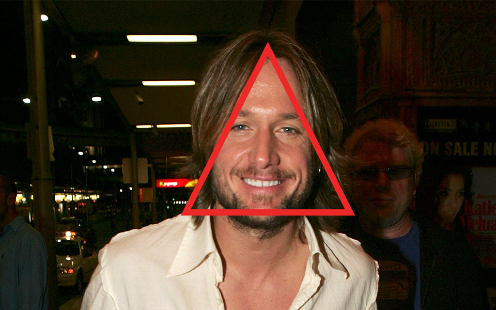 Keith Urban Triangle-Shaped Face