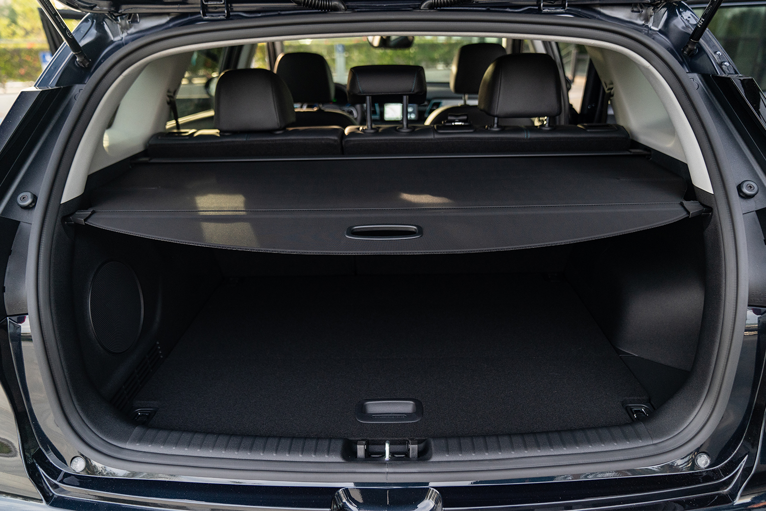The trunk of the Kia Niro EV with the back door open
