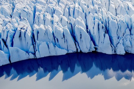 Knik Glacier in Alaska photographed from above during the day