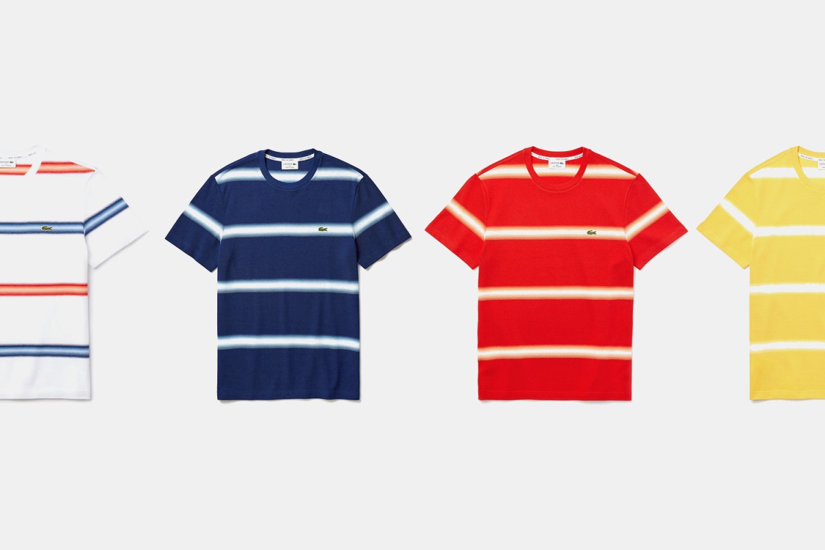 Lacoste Made in France Striped Cotton Piqué Crew Neck T-shirt