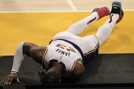 LeBron James in pain