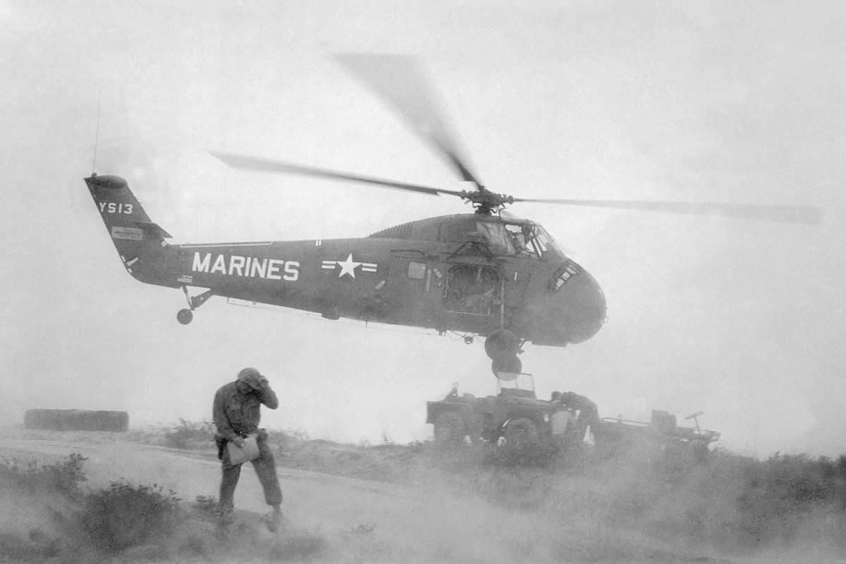 A Marine helicopter in Vietnam 1965