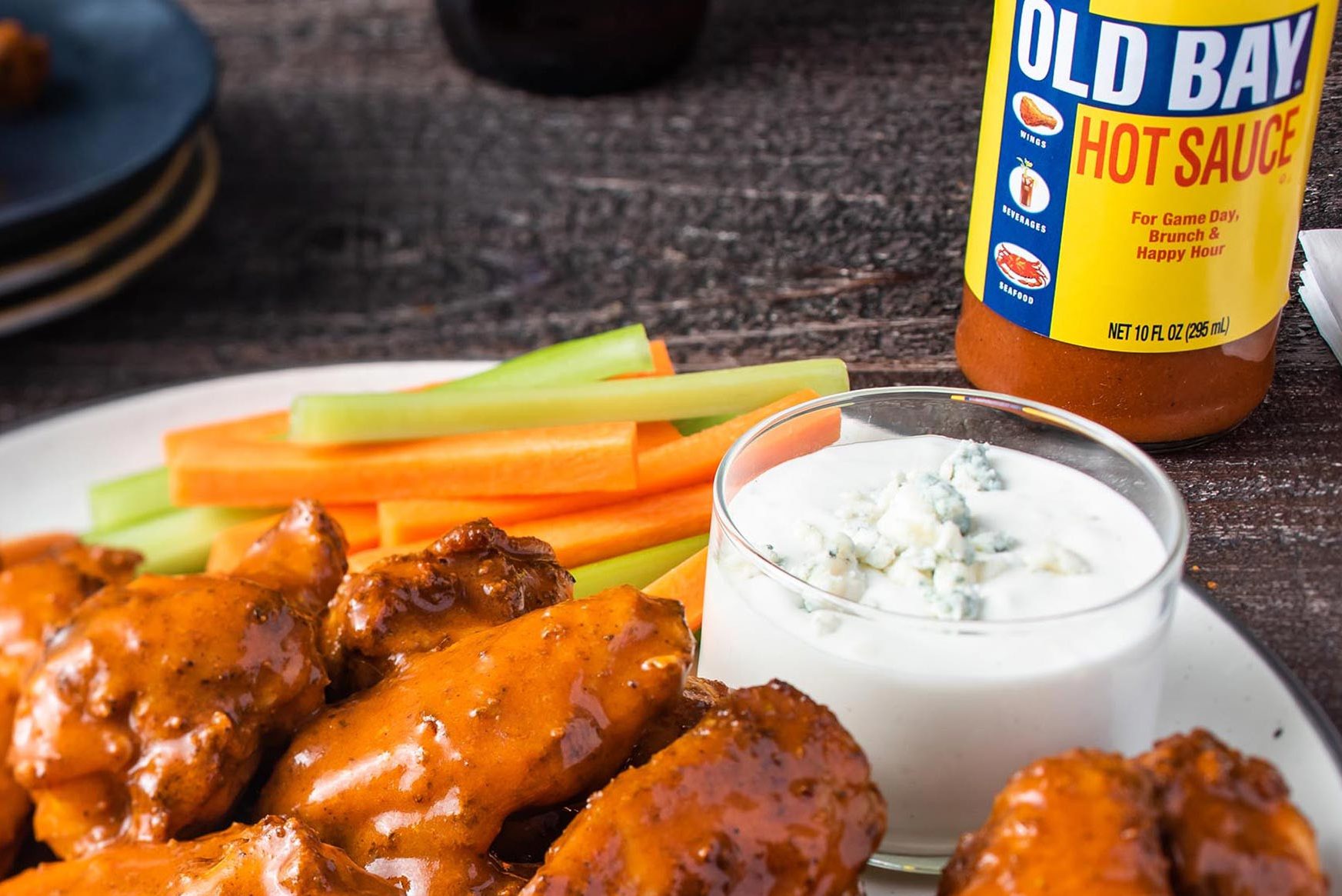 Buffalo wings made with Old Bay's hot sauce.