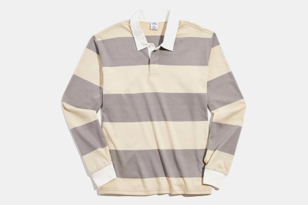 Urban Outfitters Rugby Shirt with Grey and Cream Stripes
