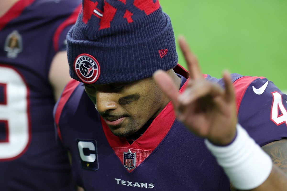 NFL quarterback Deshaun Watson leaves the field following a Houston Texans game against the Titans. Watson was recently left off ESPN's list of the top 10 NFL quarterbacks.