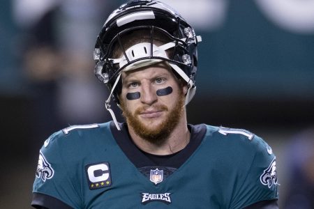 Carson Wentz on the sidelines